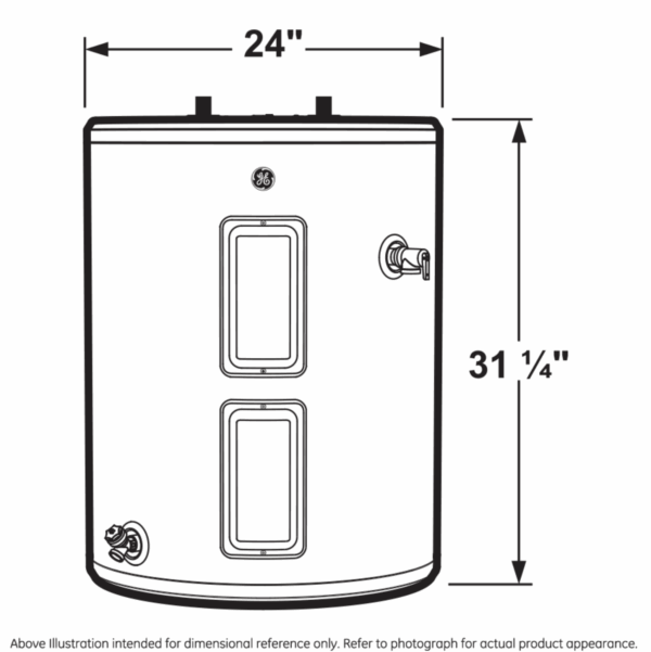 GE® 28 Gallon Top Port Lowboy Electric Water Heater - Image 3